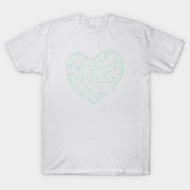 Abstract Heart Mint T-Shirt by ProjectM